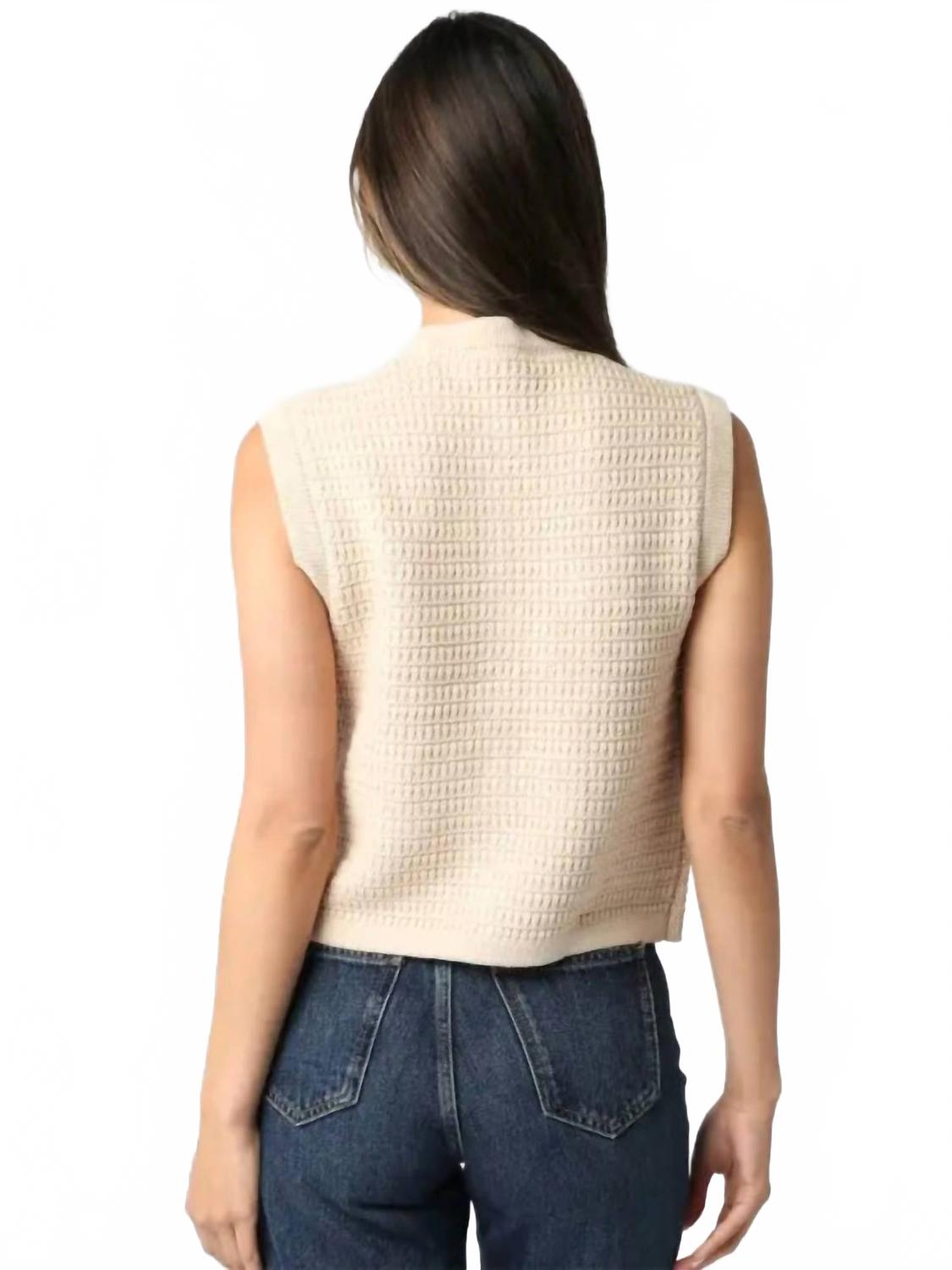 Selena Button Knit Top In Natural