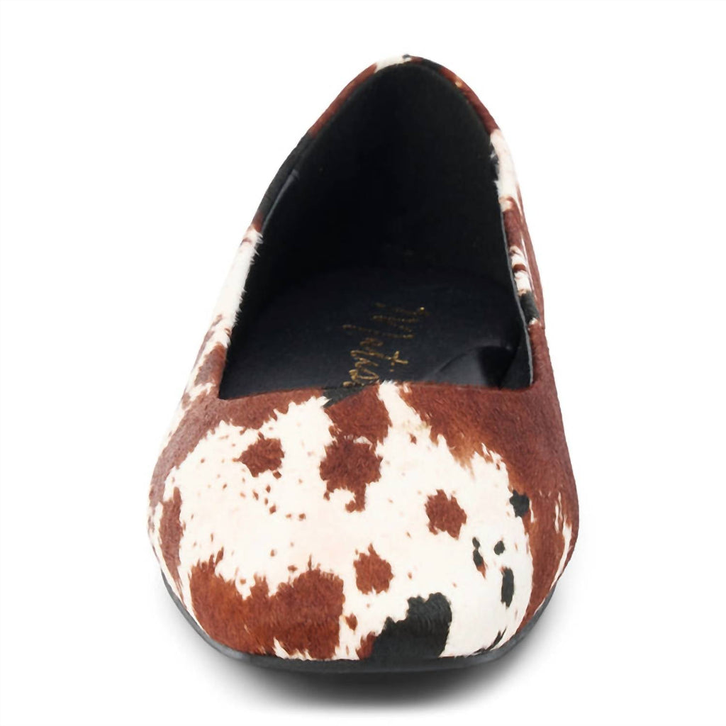 Women's Phillip Ballet Flat In Brown Calf Hair