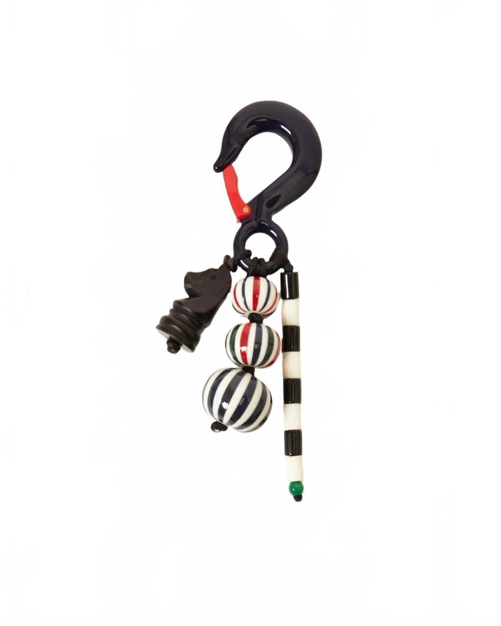 Women's Beaded Stripe Fob Bag Charm In Multi
