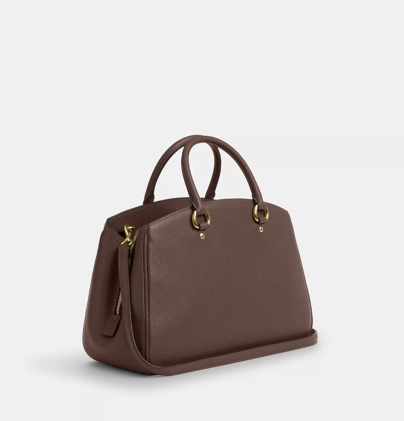 NWT Coach Savannah Carryall Leather Bag In Dark Stone