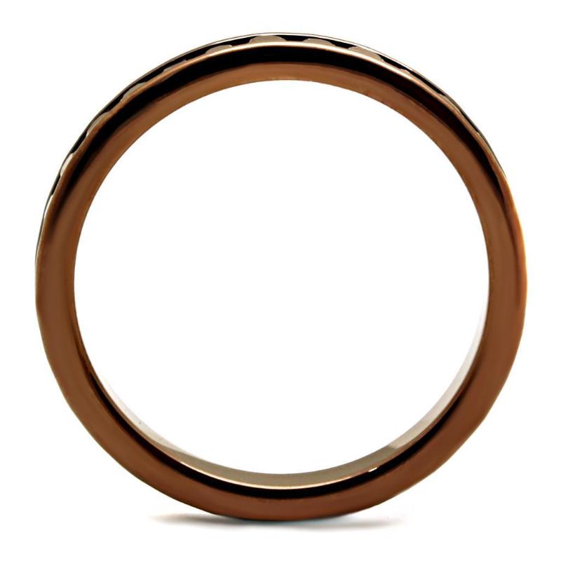IP Coffee light Brass Ring with AAA Grade CZ in Brown