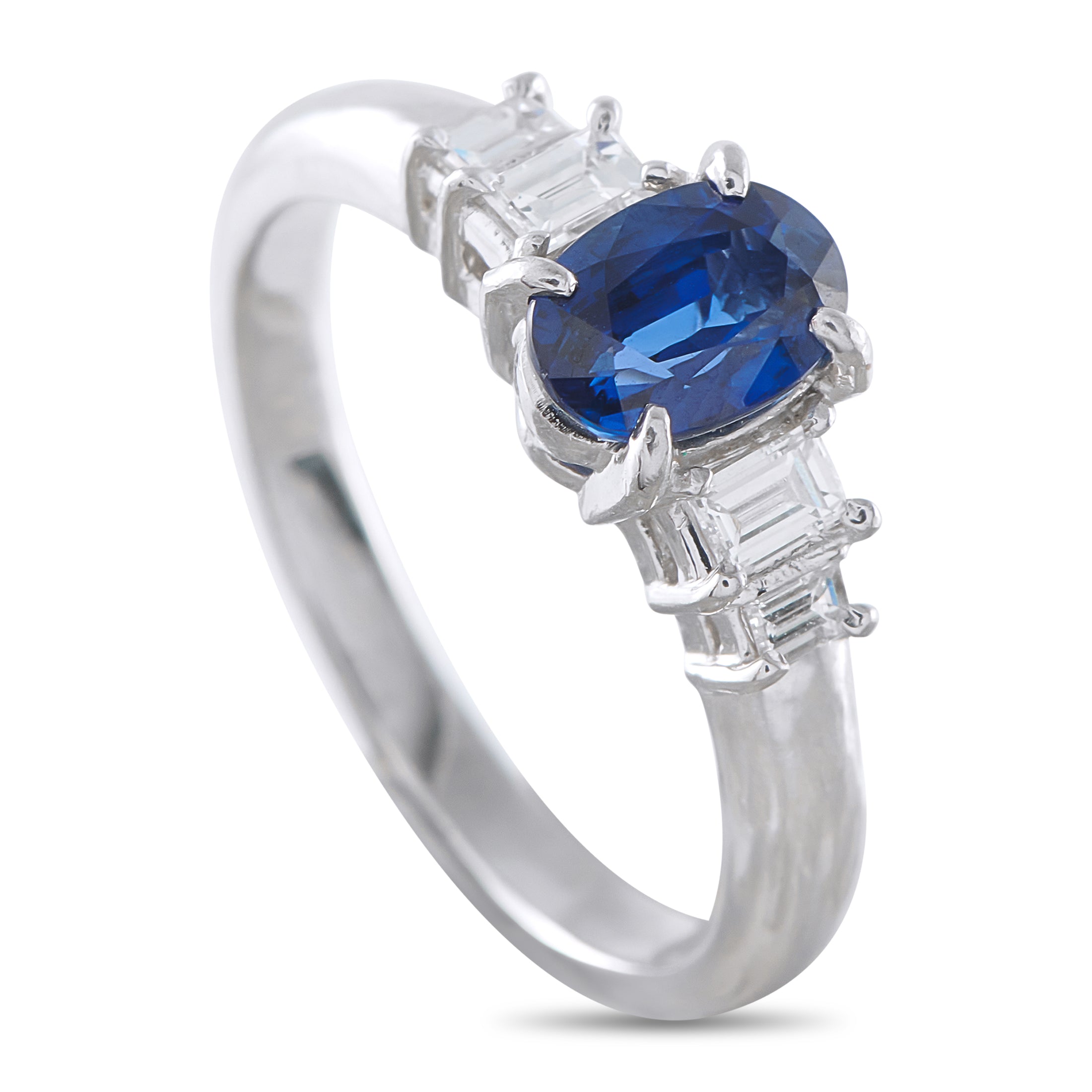 LB Exclusive Platinum 0.30ct Diamond and Sapphire Ring MF28-041426
