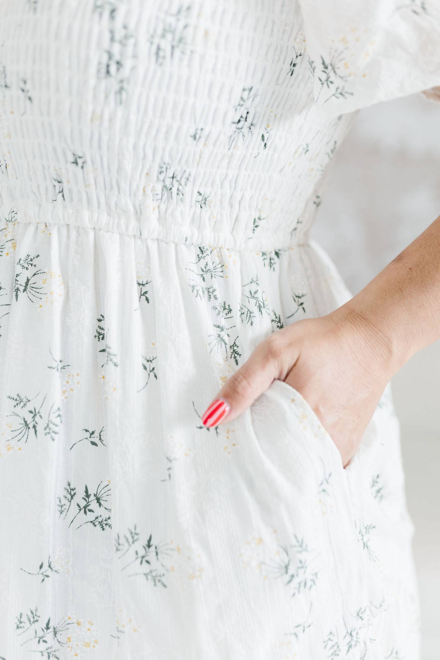 Meadow Floral Maxi Dress In White