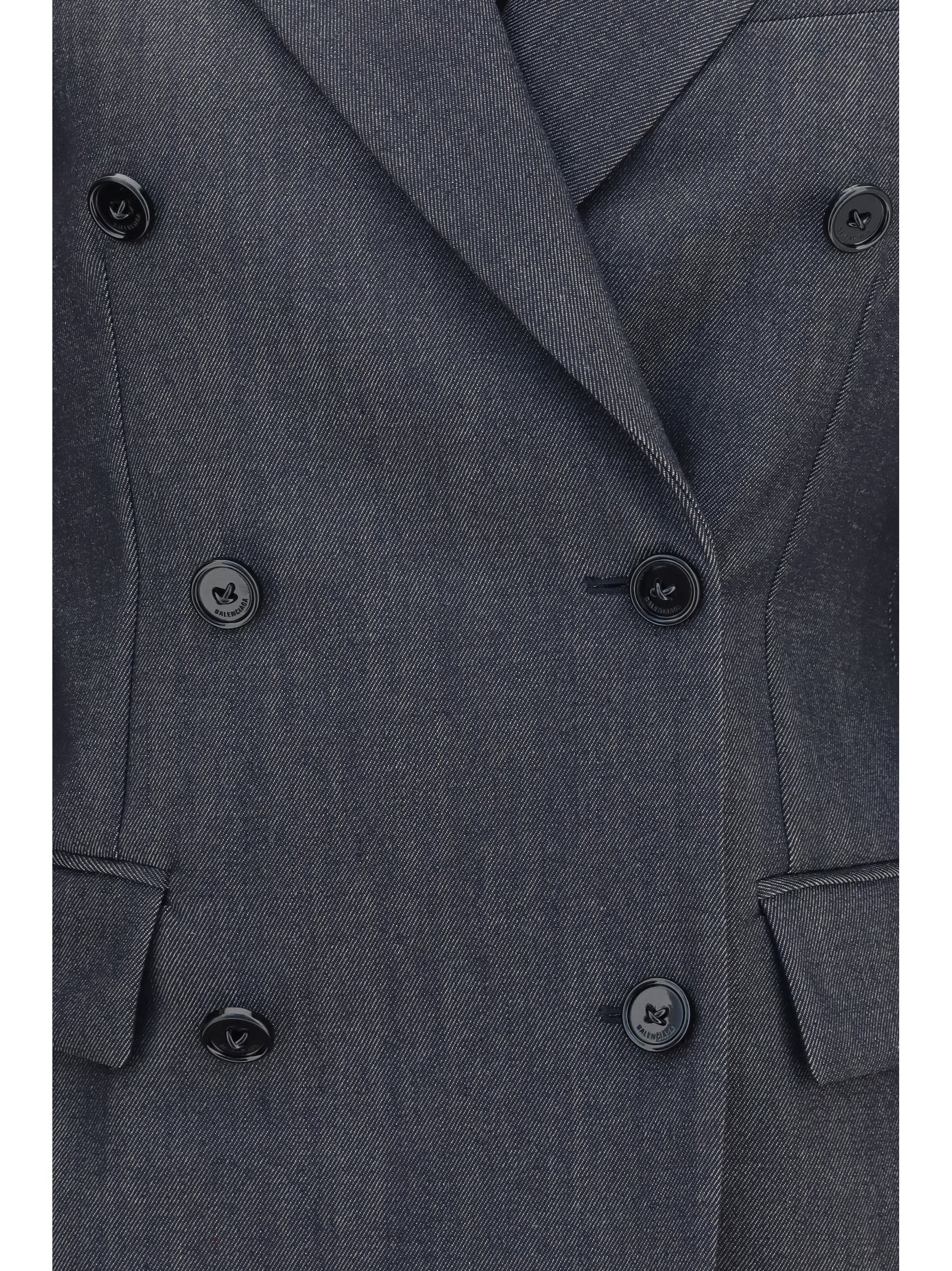 Balenciaga Women Double-Breasted Wool Blazer
