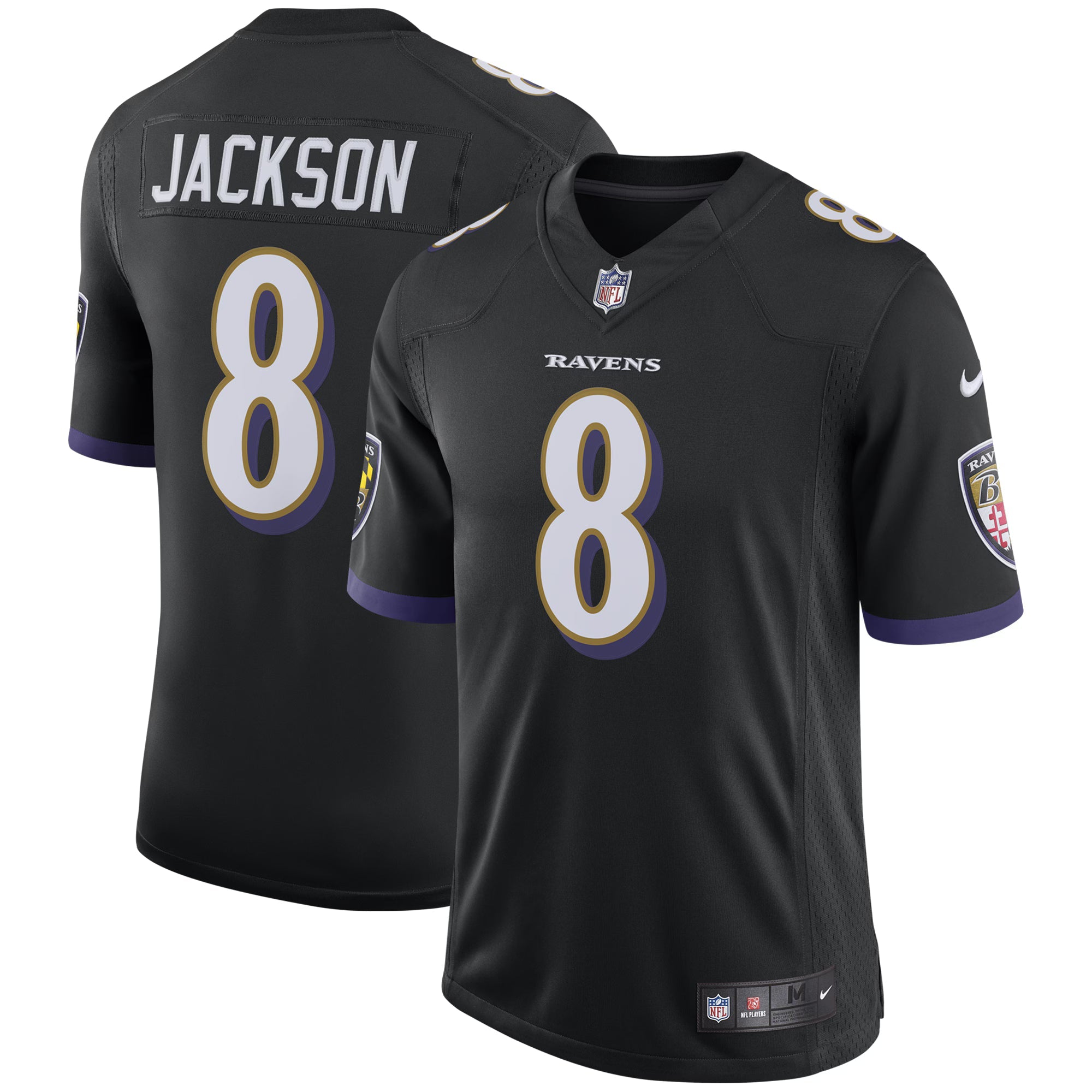 Baltimore Ravens Lamar Jackson Black Speed Machine Limited Jersey