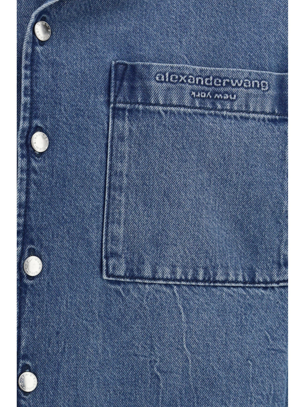 Alexander Wang Women Cropped Denim Shirt