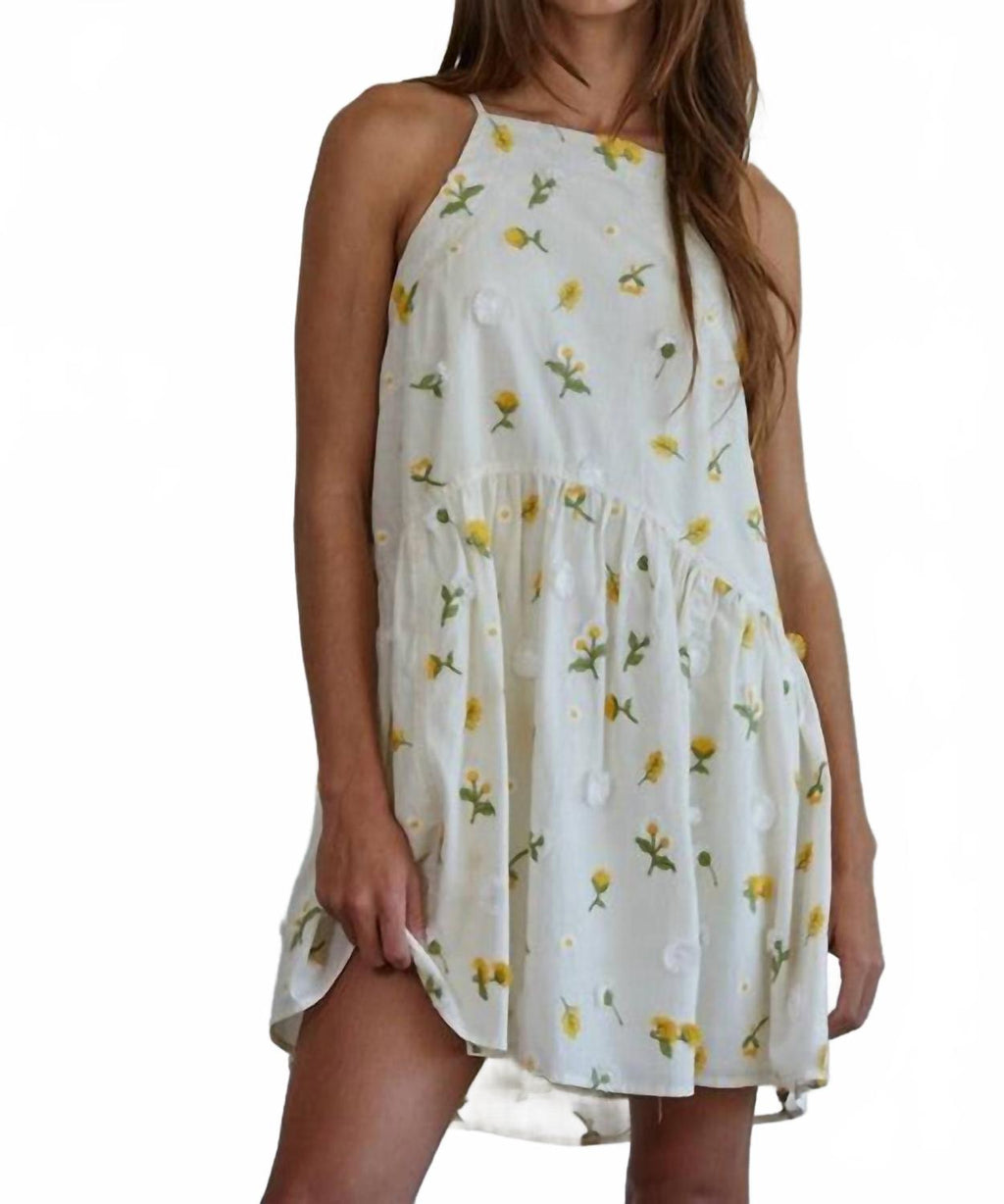 Daisy Summer Dress In Cream Multi