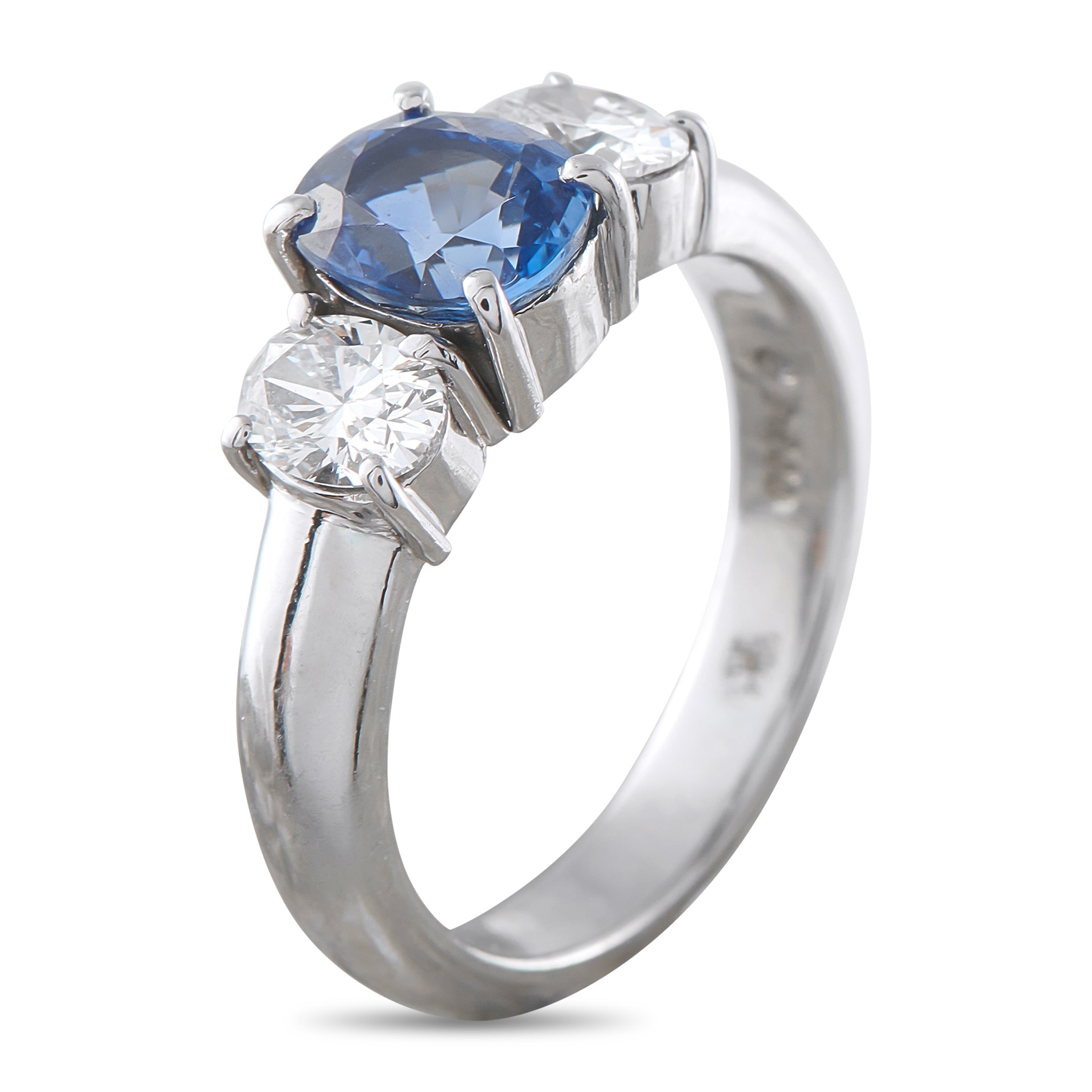 LB Exclusive Platinum 0.63ct Diamond and Sapphire Ring MF04-041326