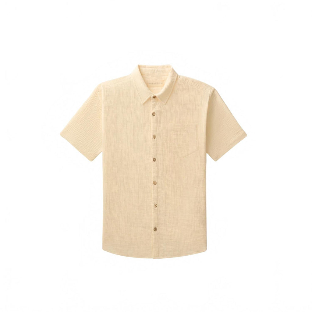 Hudson Short Sleeve Shirt In Ivory