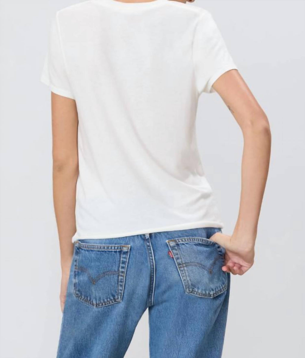 Chloe V-Neck T-Shirt In Ivory