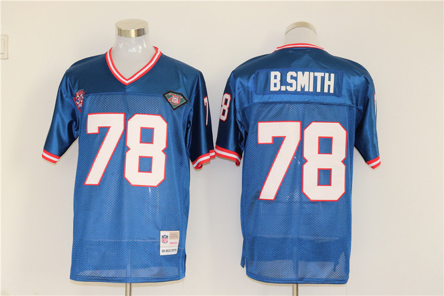Men's Buffalo Bills Bruce Smith Mitchell & Ness Blue Legacy Replica Player jersey