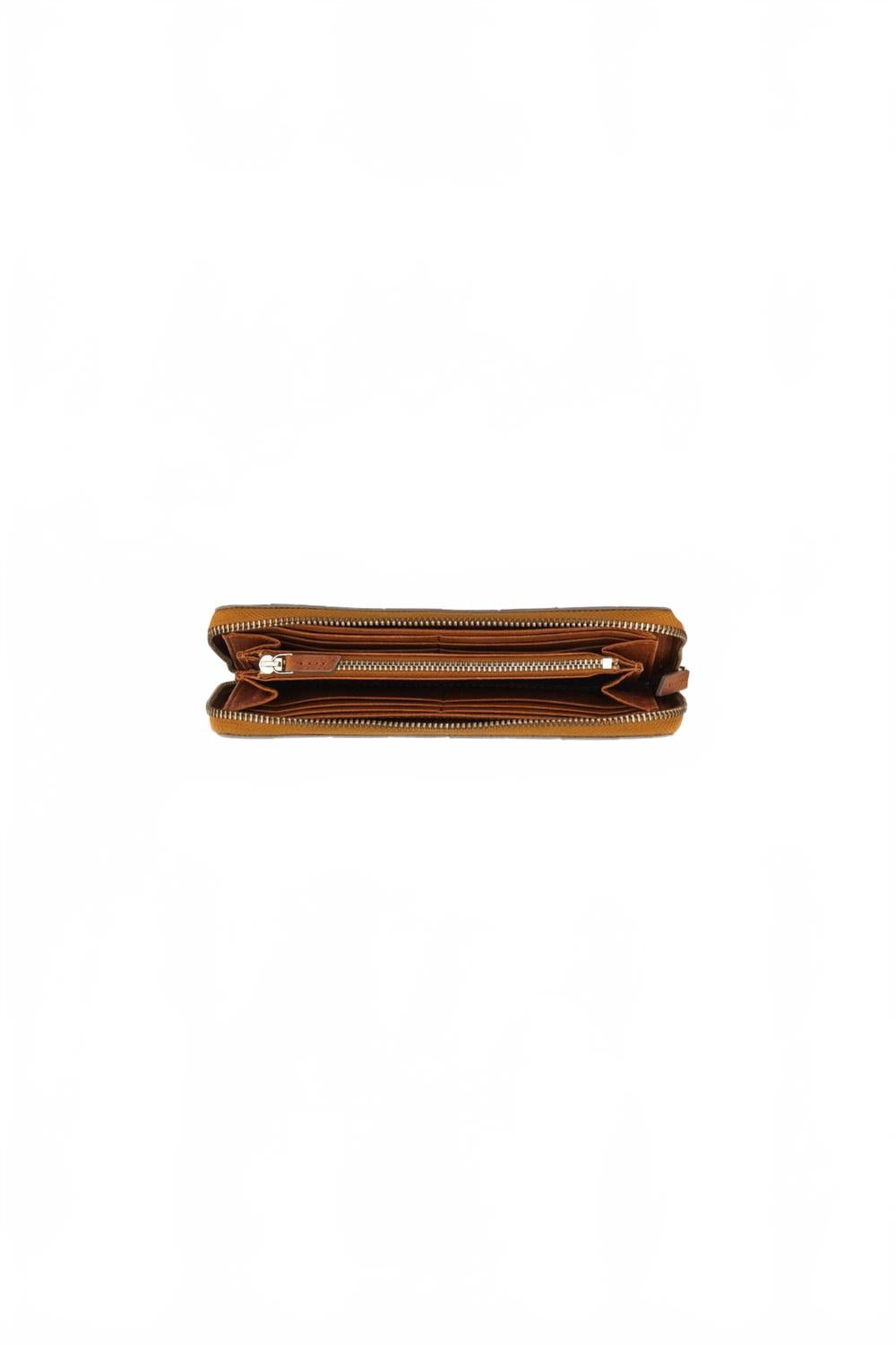 Women's Check Zip Around Wallet In Tan