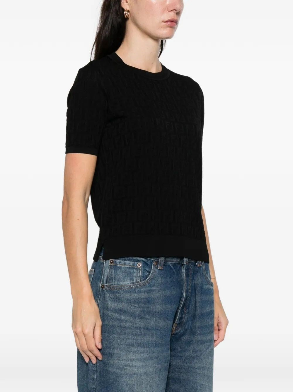Fendi Women Ff Cotton And Viscose Sweater