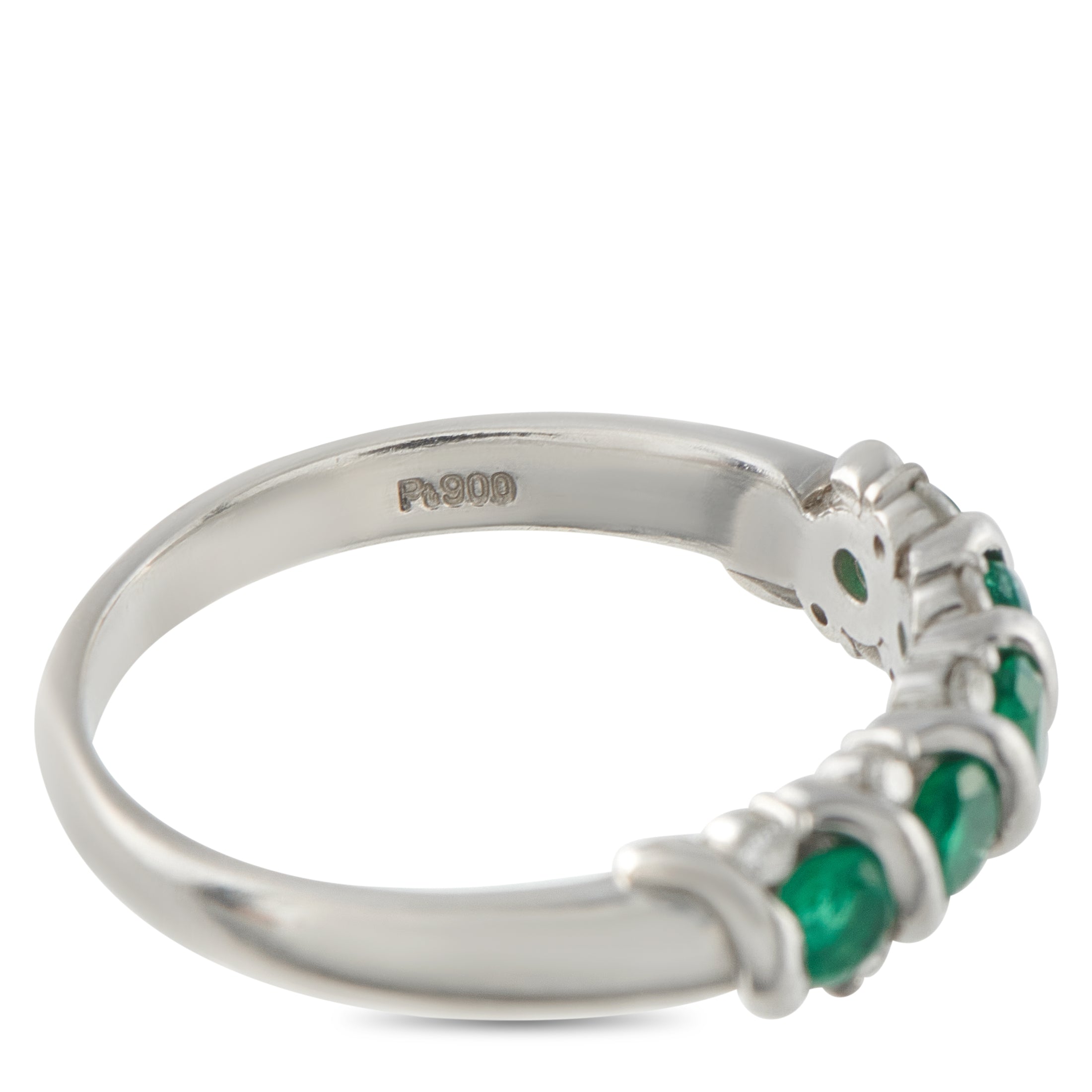 LB Exclusive Platinum 0.13ct Diamond and Emerald Ring MF13-041426
