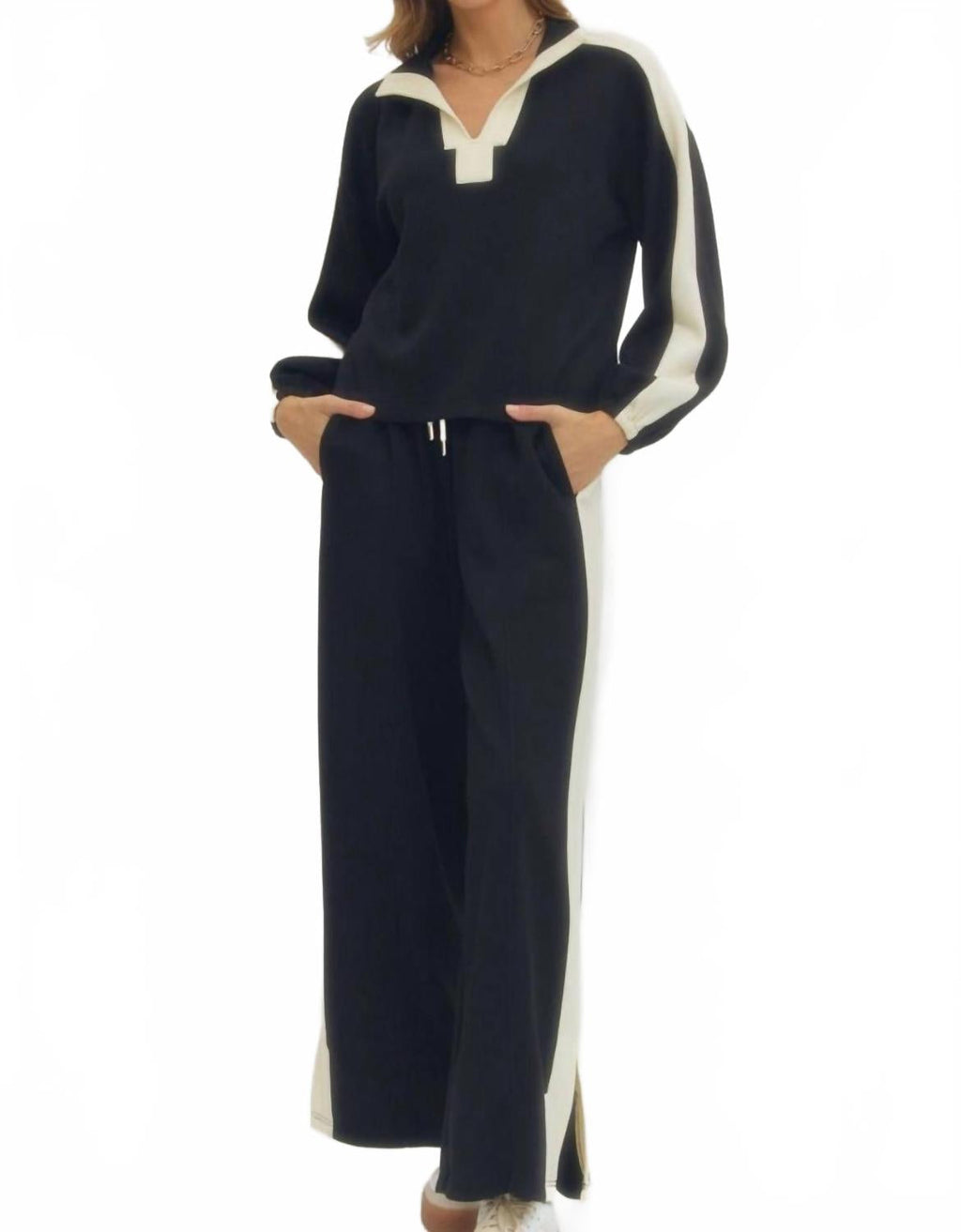 Jen Wide Leg Pants In Black
