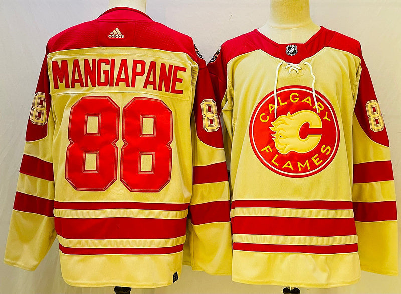 Men's Calgary Flames Andrew Mangiapane #88 Yellow Player Game jersey