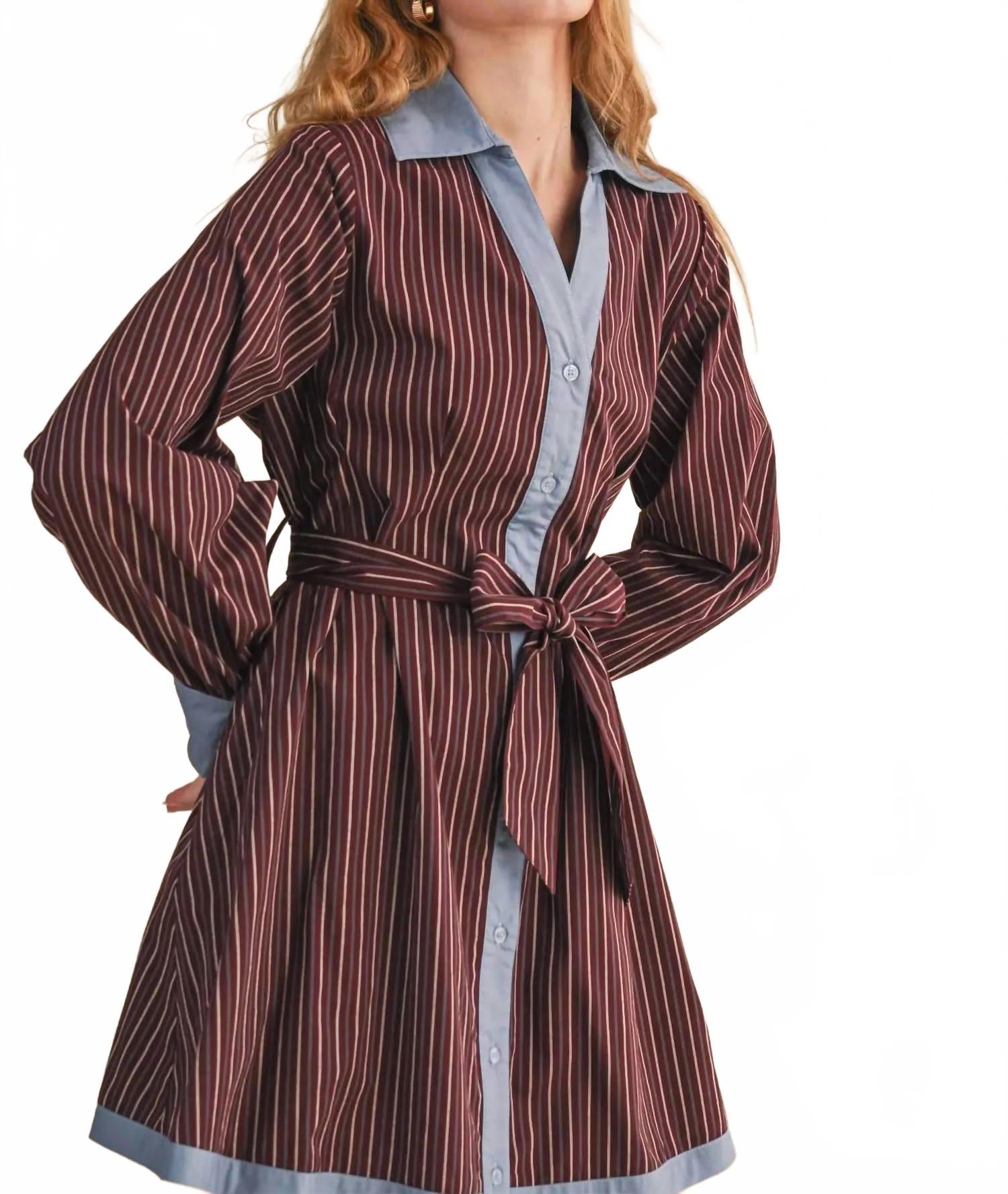 Marlboro Mini Dress In Burgundy