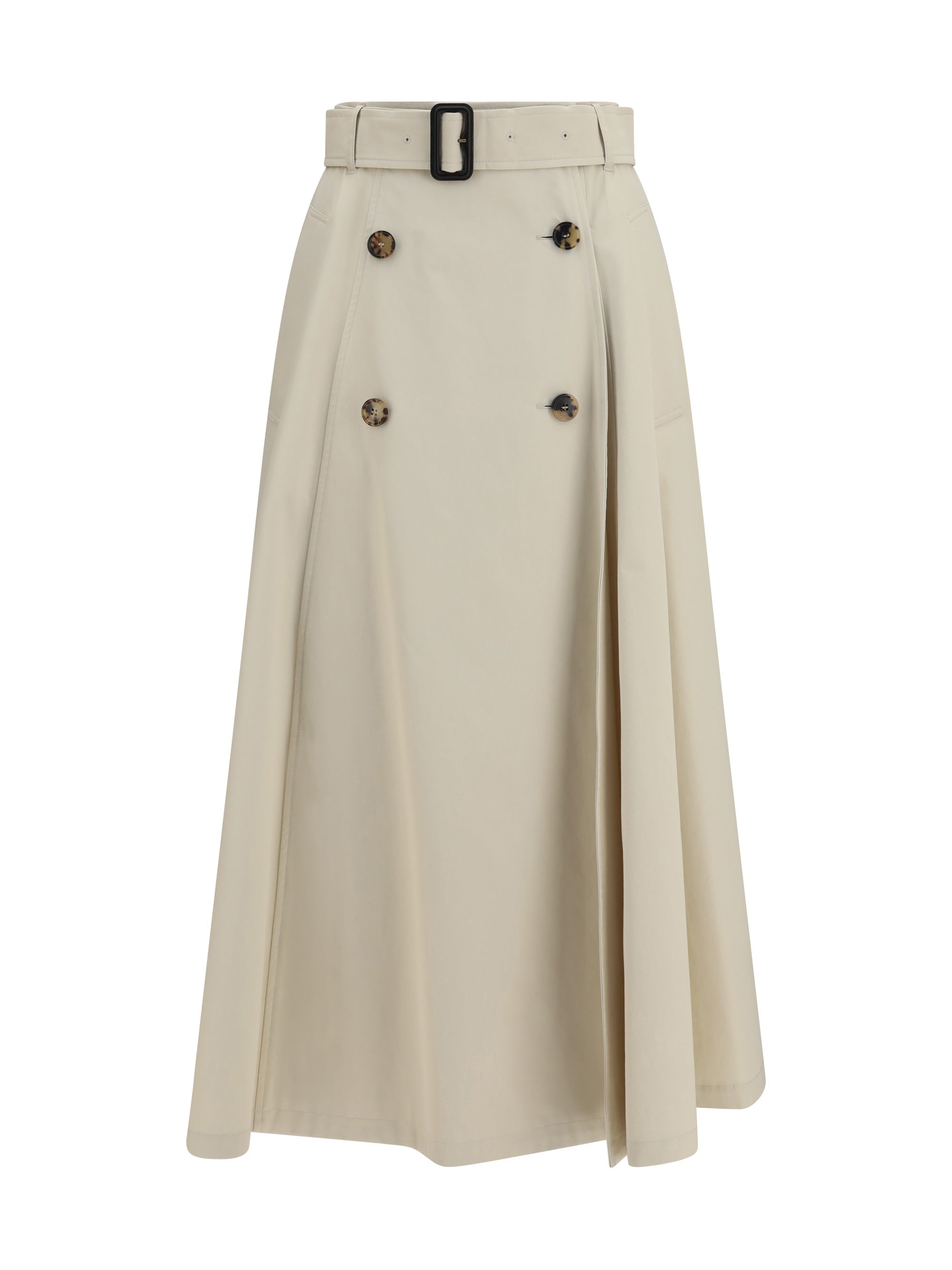 Burberry Women Midi Trench Skirt In Gabardine