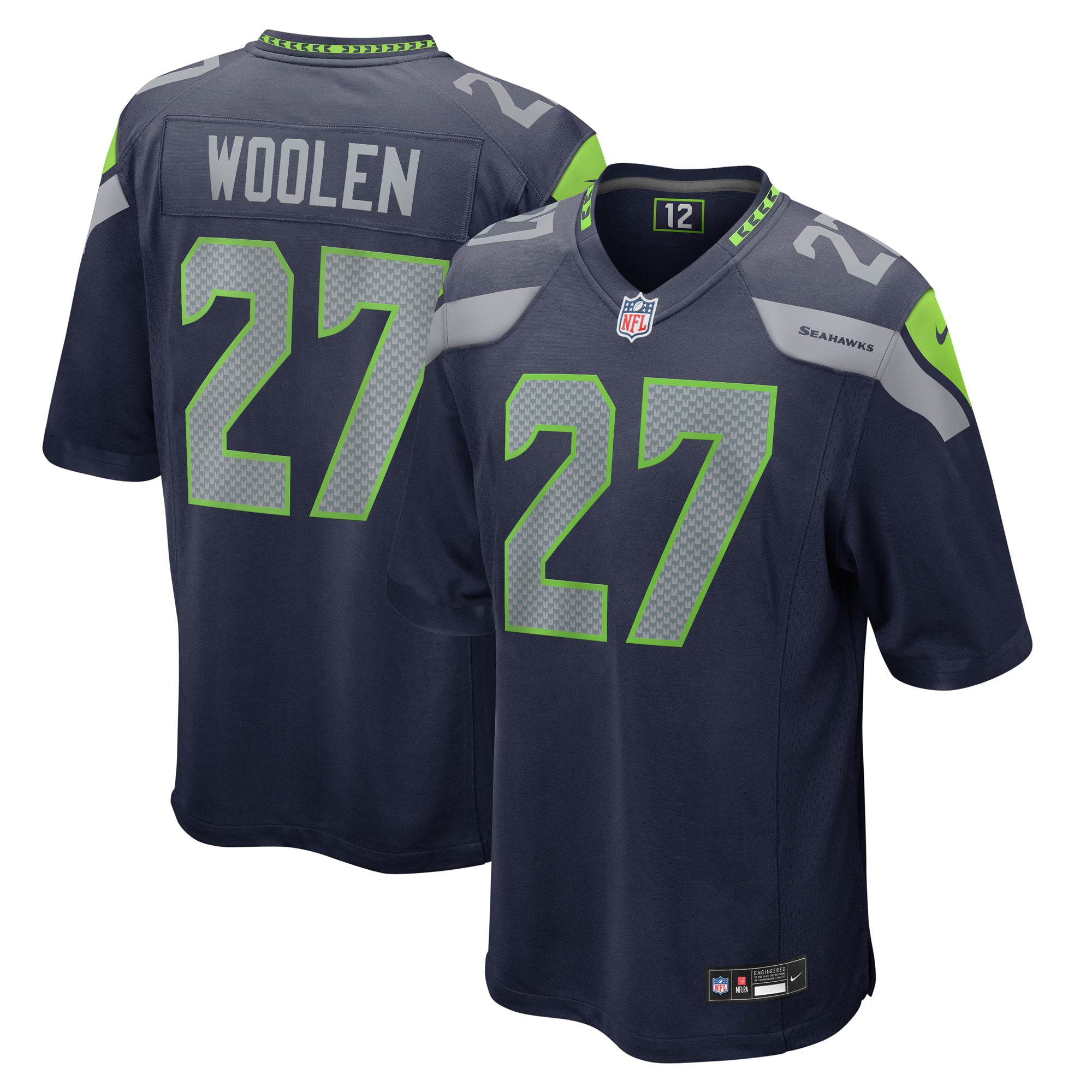 Seattle Seahawks Riq Woolen College Navy Game Jersey