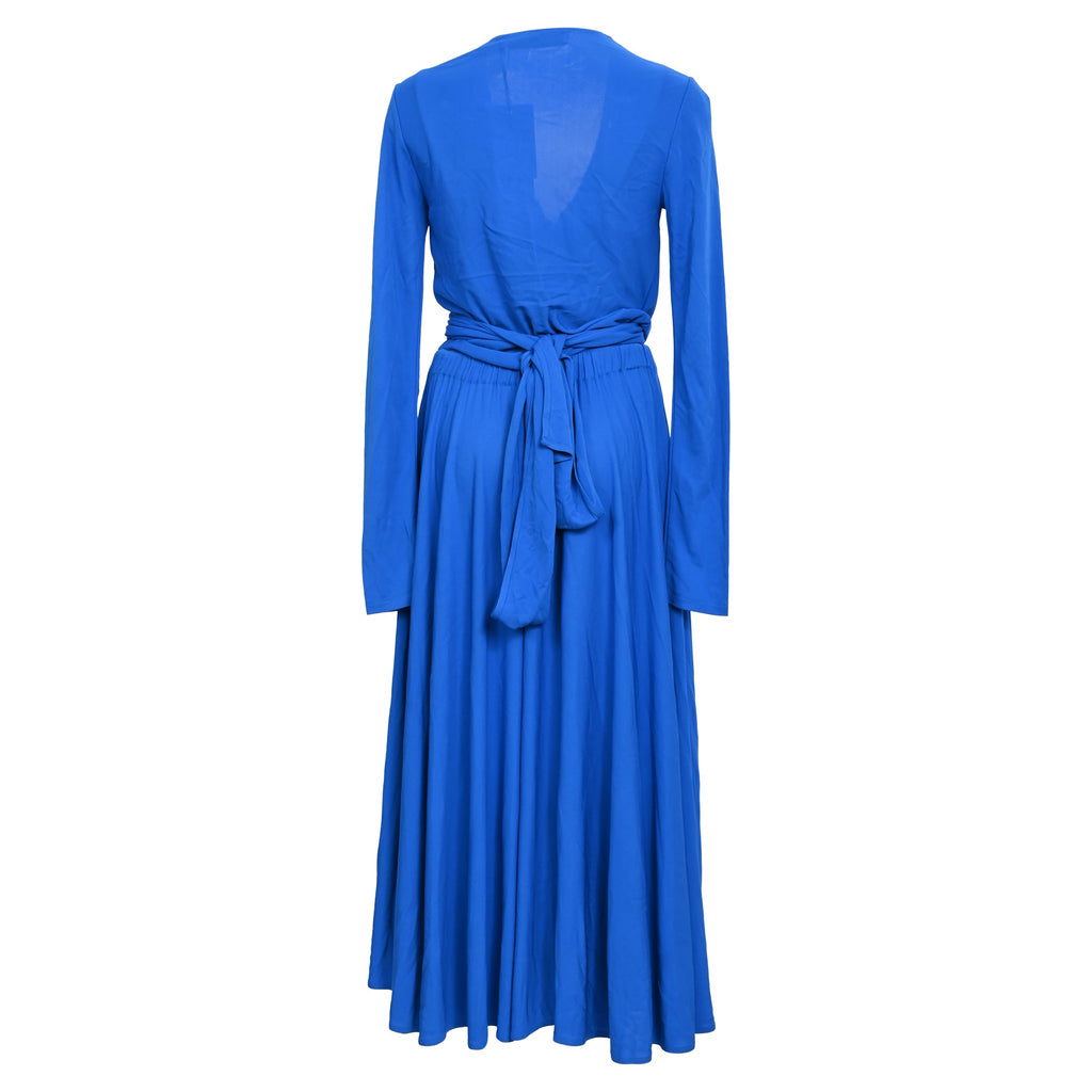 Proenza Schouler White Label Crepe Wrap Dress in Blue Viscose