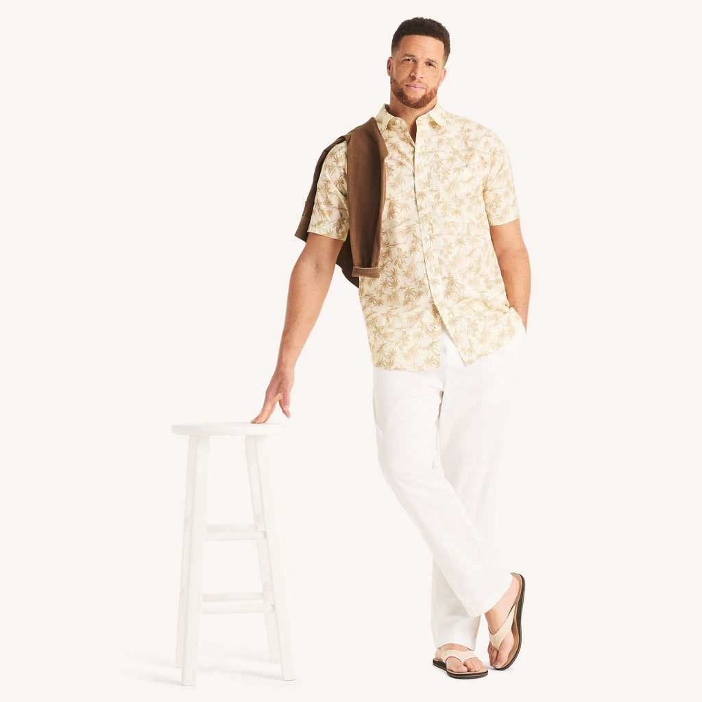 Nautica Mens Big & Tall Printed Short-Sleeve Shirt
