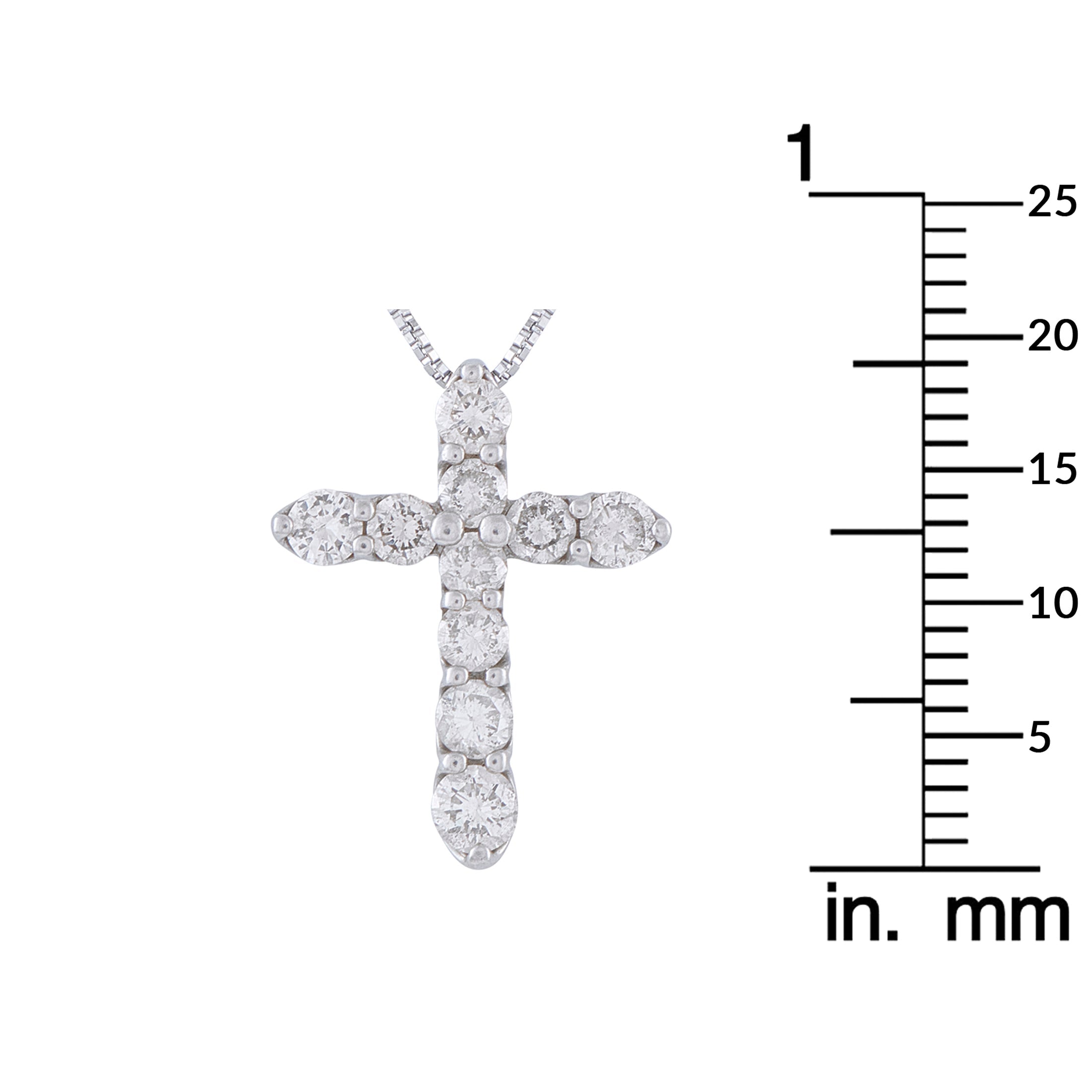 LB Exclusive Platinum 1.0ct Diamond Cross Pendant Necklace MF12-041326