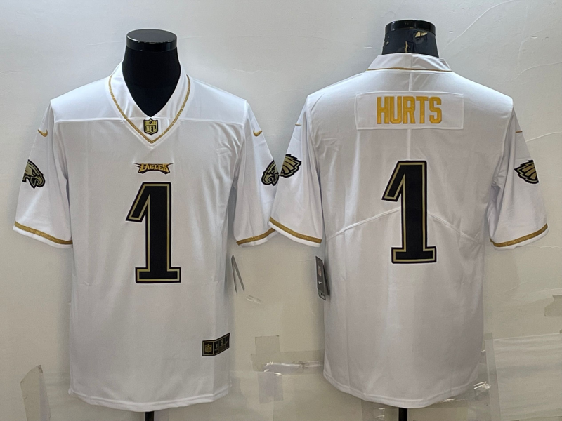 Men's Philadelphia Eagles Jalen Hurts #1 White Player jersey