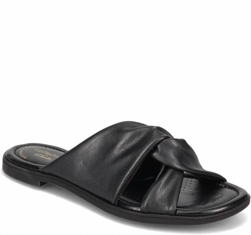 Women's Reyna Twist Flat Sandal In Black Synthetic