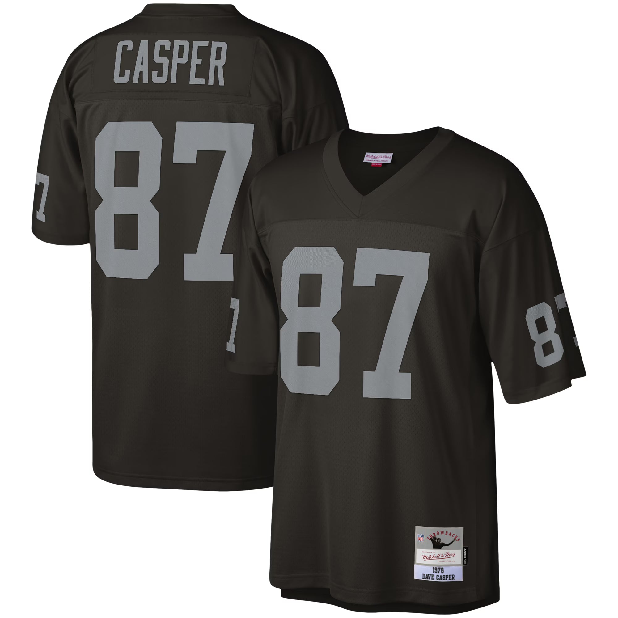 Las Vegas Raiders Dave Casper Mitchell & Ness Black Legacy Replica Jersey