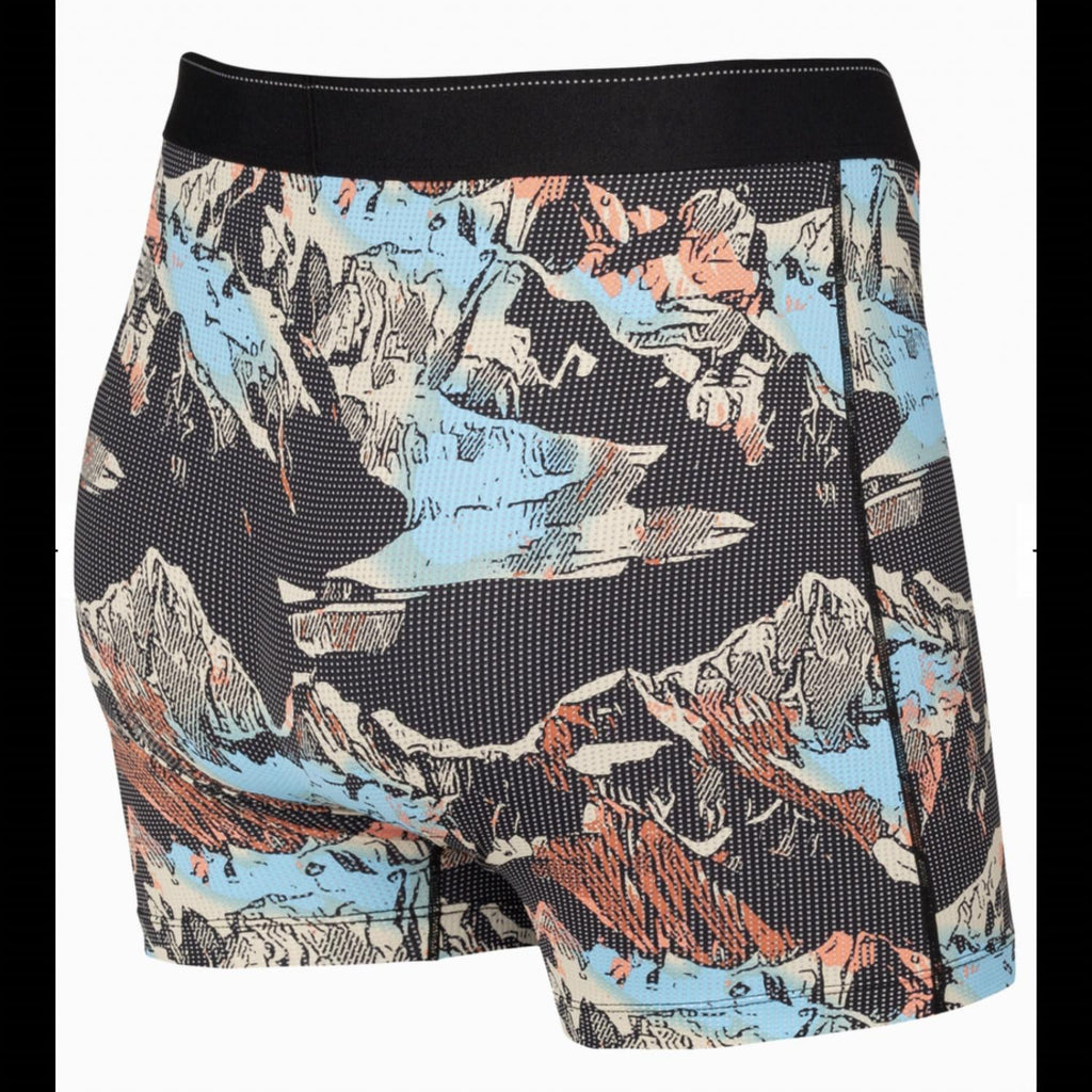 Quest Quick Dry Mesh Boxer Brief In Black Mountainscape