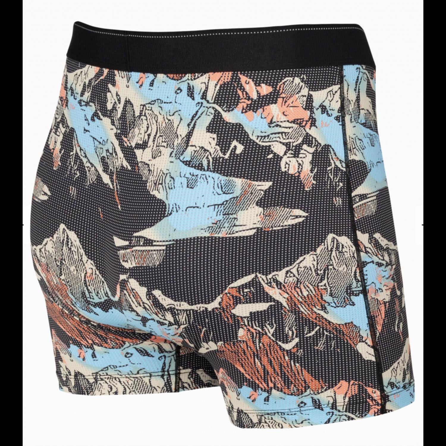 Quest Quick Dry Mesh Boxer Brief In Black Mountainscape