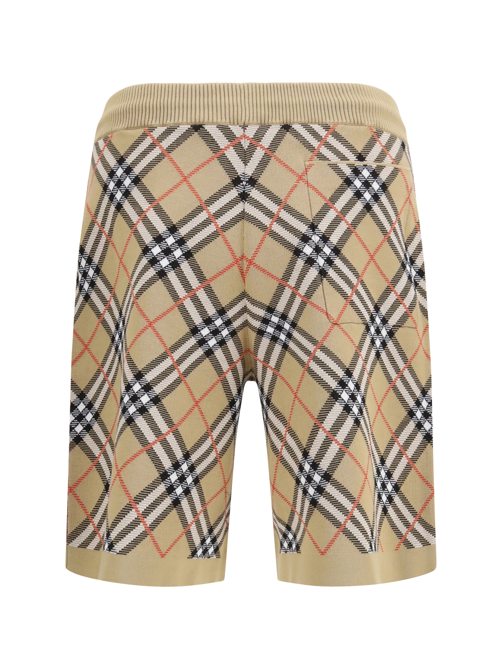 Burberry Men Check Cotton Blend Shorts