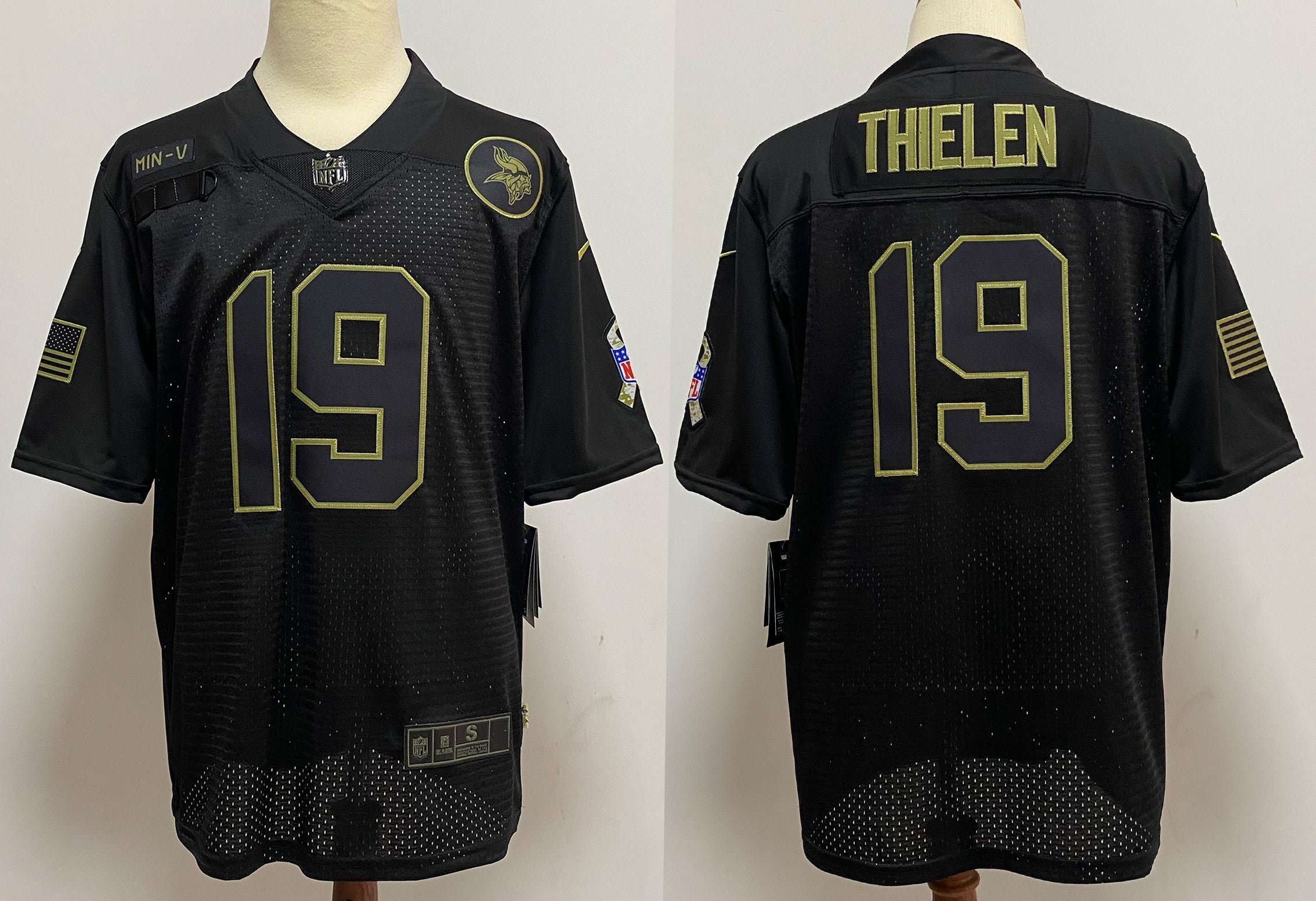 Men's Minnesota Vikings Adam Thielen Black 2020 Salute To Service Limited jersey