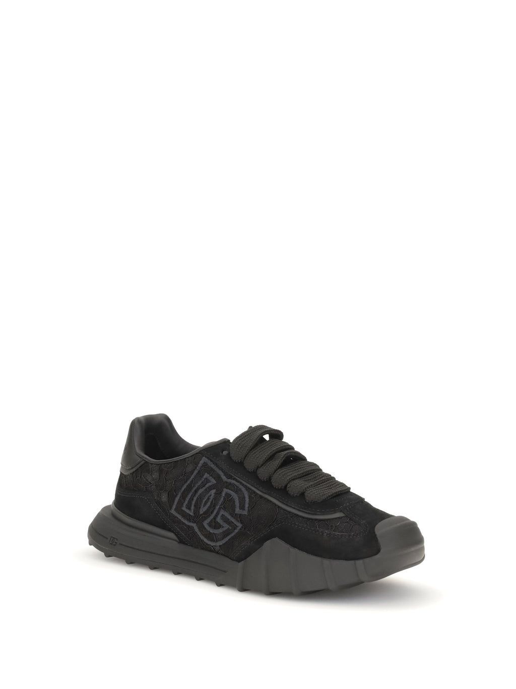 Dolce & Gabbana Women Leather And Lace Sneakers