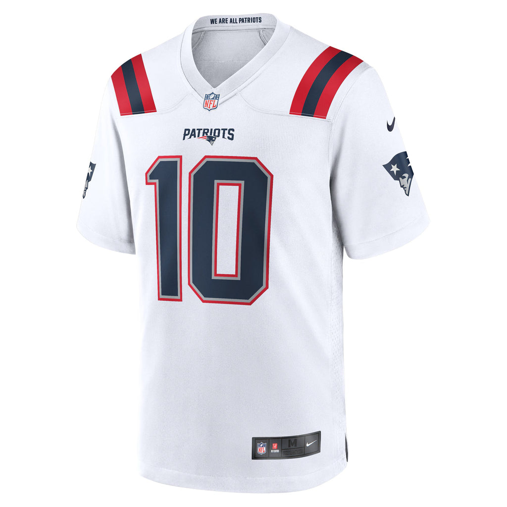 New England Patriots Drake Maye White Player Game Jersey