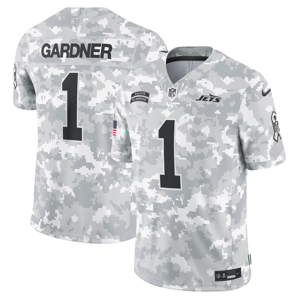 New York Jets Sauce Gardner Arctic Camo 2024 Salute to Service Limited Jersey