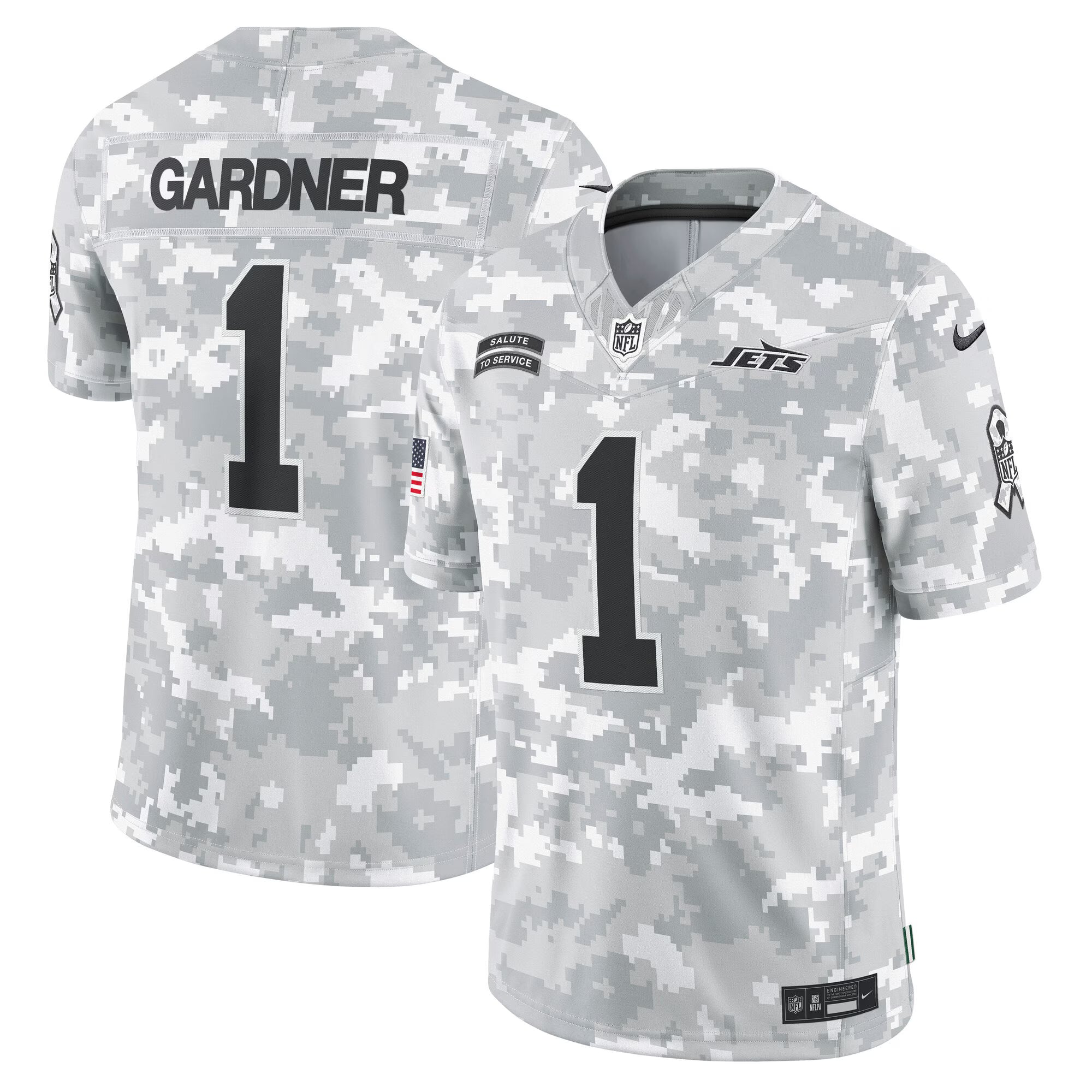 New York Jets Sauce Gardner Arctic Camo 2024 Salute to Service Limited Jersey