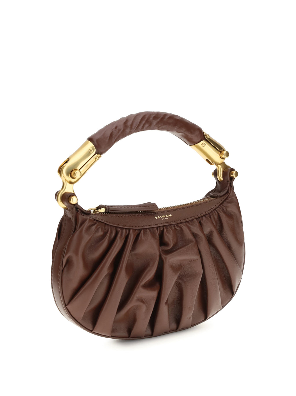 Balmain Women Ébène Mini Bag In Calfskin Leather