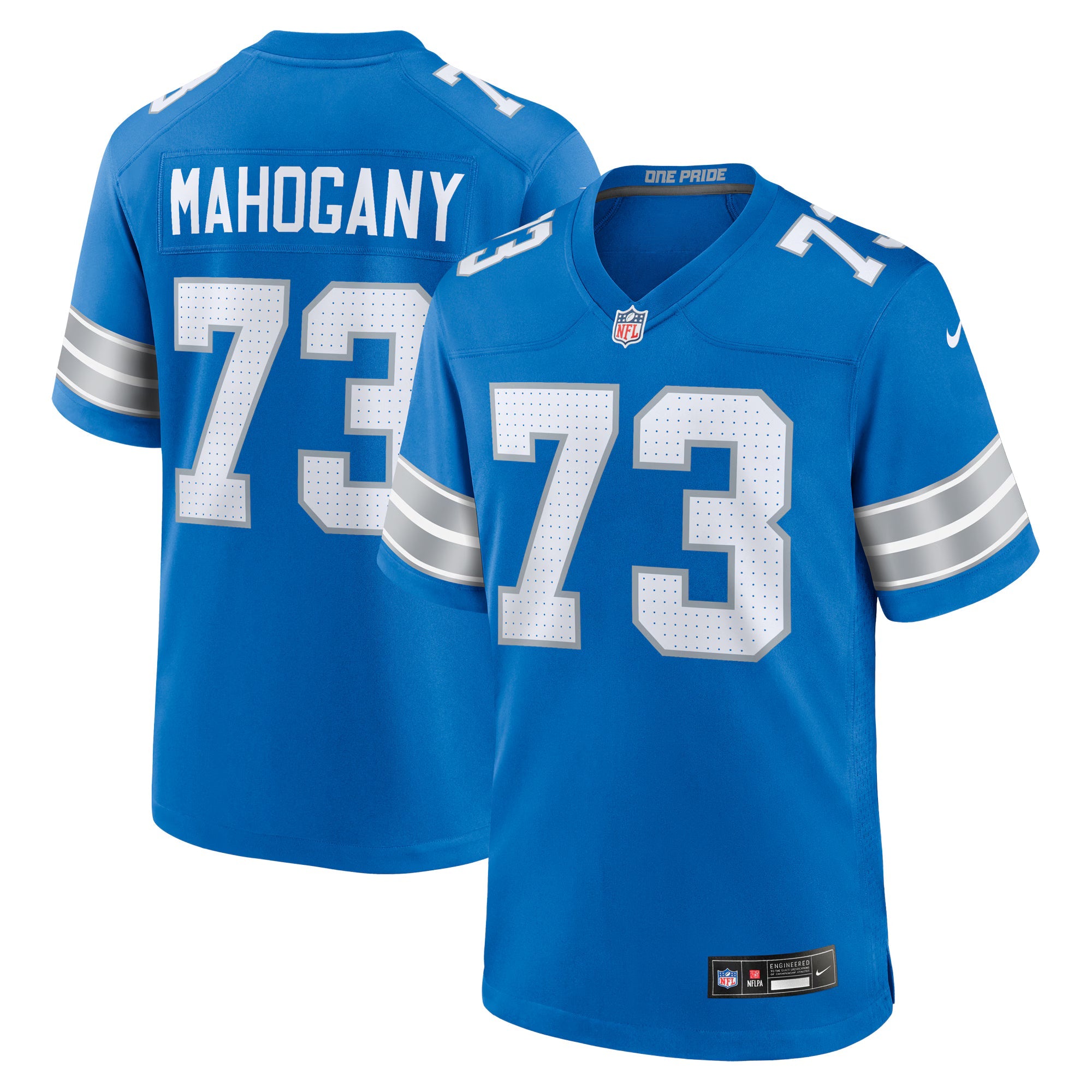 Detroit Lions Christian Mahogany Blue Team Game Jersey