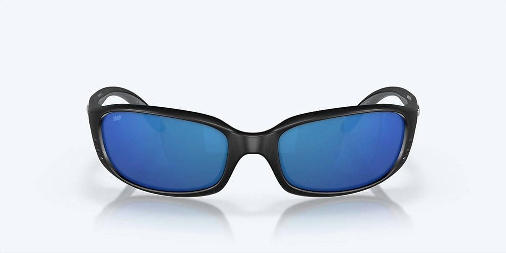 Men's Brine Reader Rectangular Polarized Sunglasses In Matte Black/blue Mirror