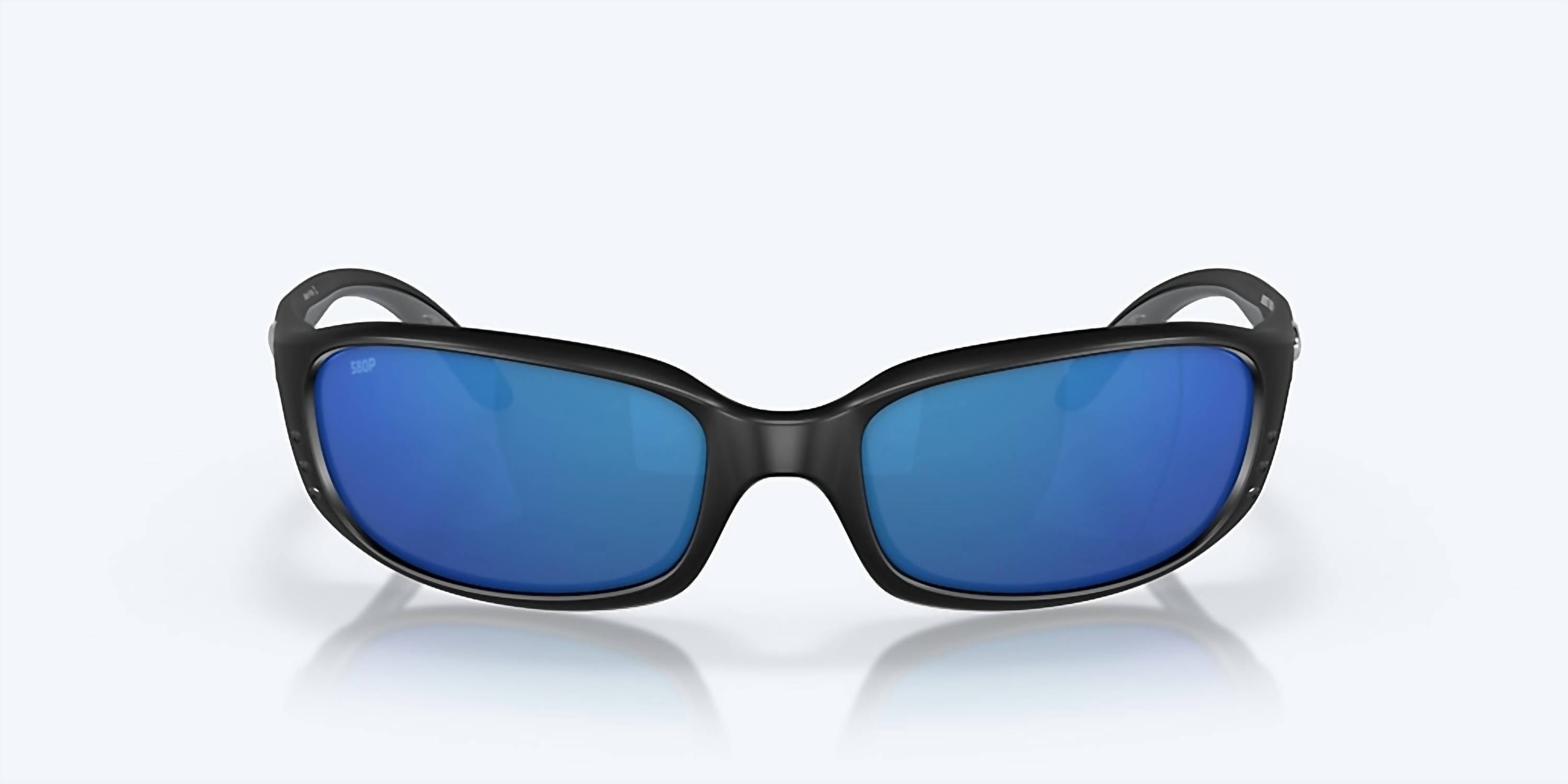 Men's Brine Reader Rectangular Polarized Sunglasses In Matte Black/blue Mirror