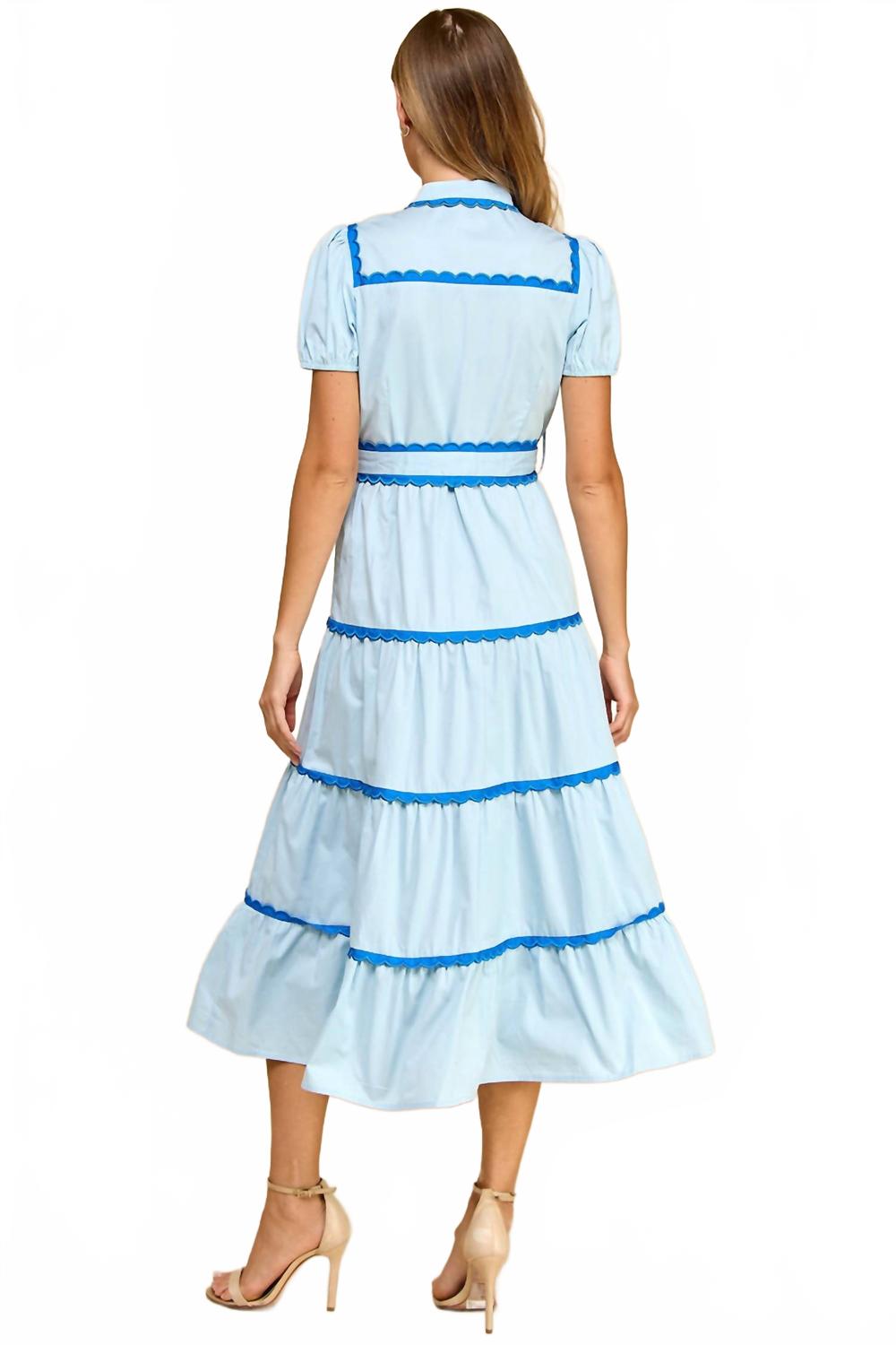 Serena Midi Dress In Baby Blue