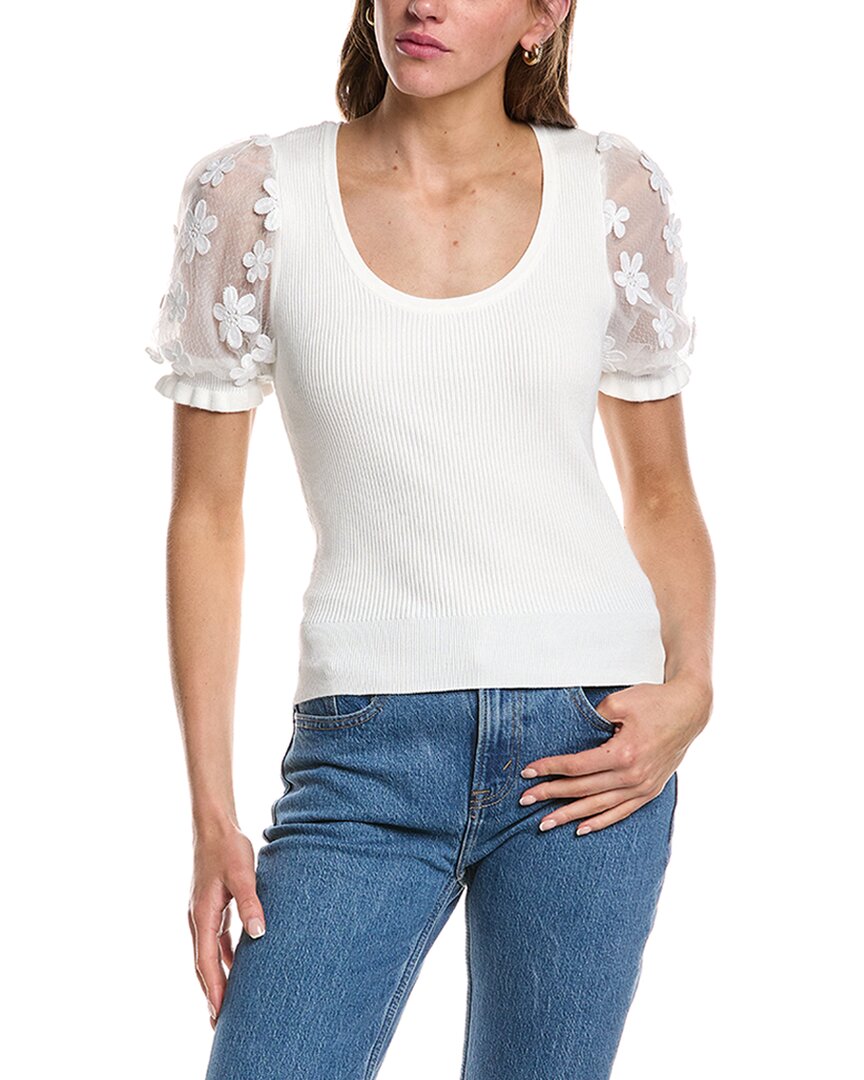 Design History Lace Sleeve Sweater Top