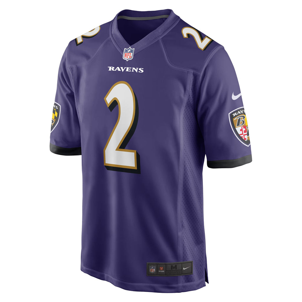 Baltimore Ravens Nate Wiggins Purple Player Game Jersey