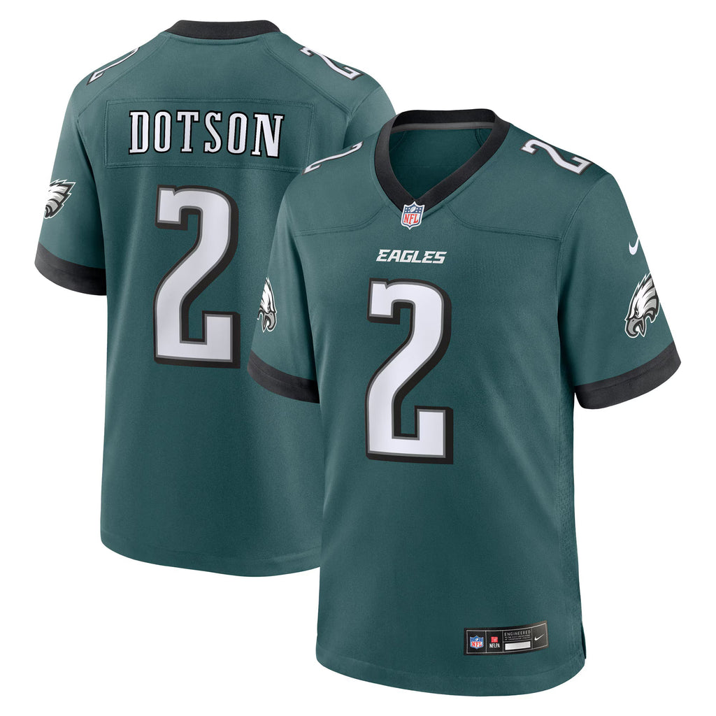Philadelphia Eagles Jahan Dotson Midnight Green Team Game Jersey
