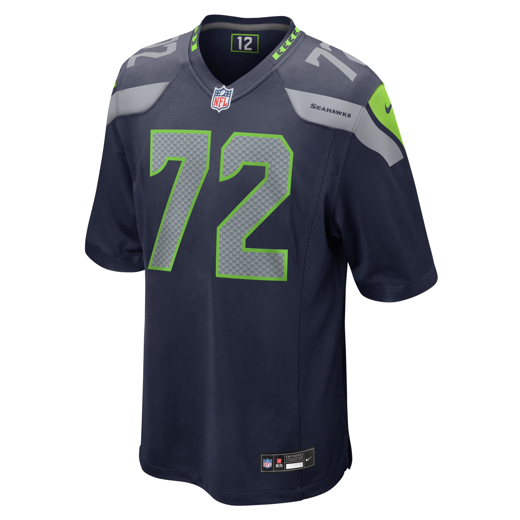 Seattle Seahawks Abraham Lucas College Navy Game Jersey