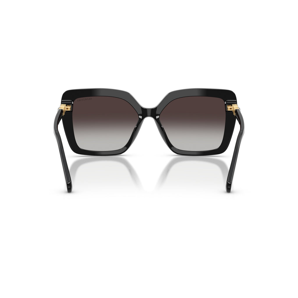 0Sk6049 Oversized Black Acetate Sunglasses with Crystal Accents