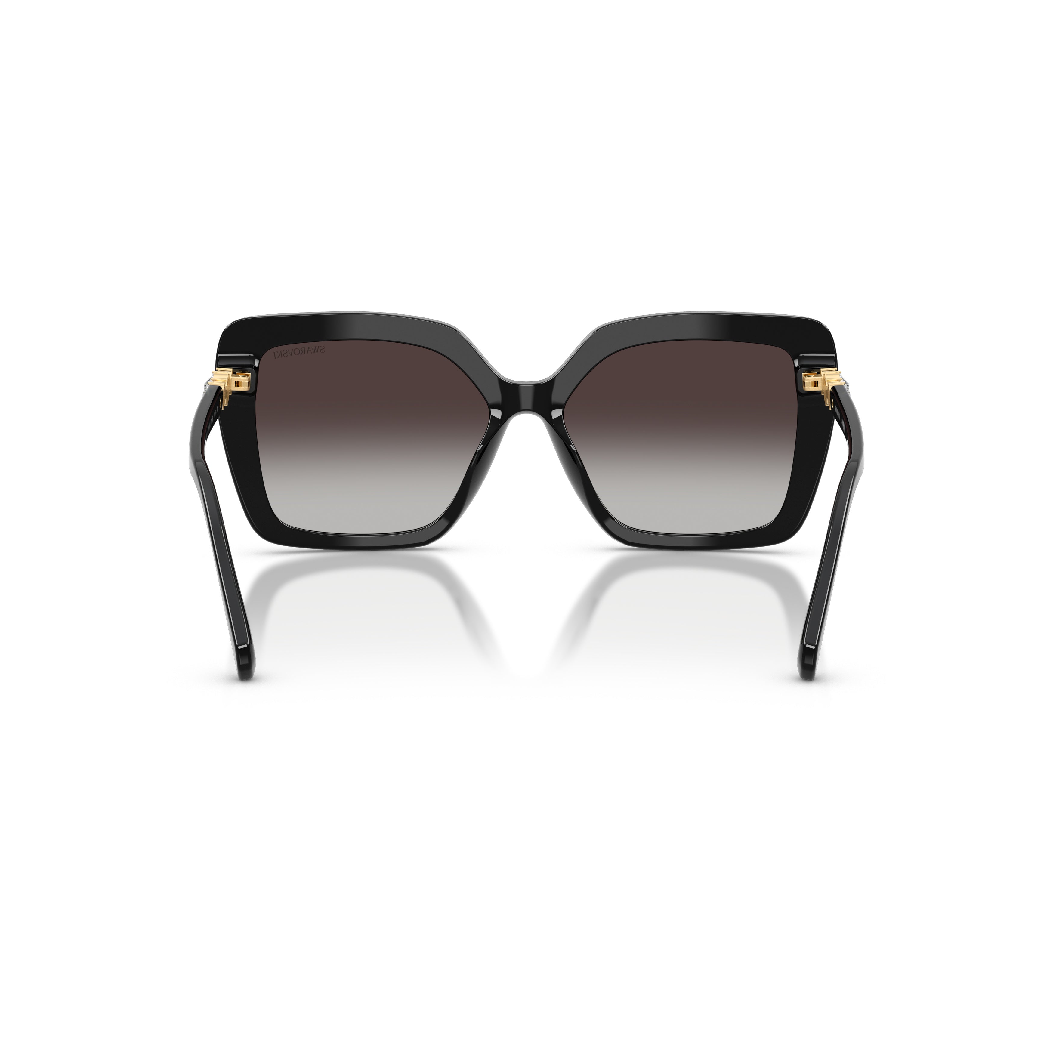 0Sk6049 Oversized Black Acetate Sunglasses with Crystal Accents
