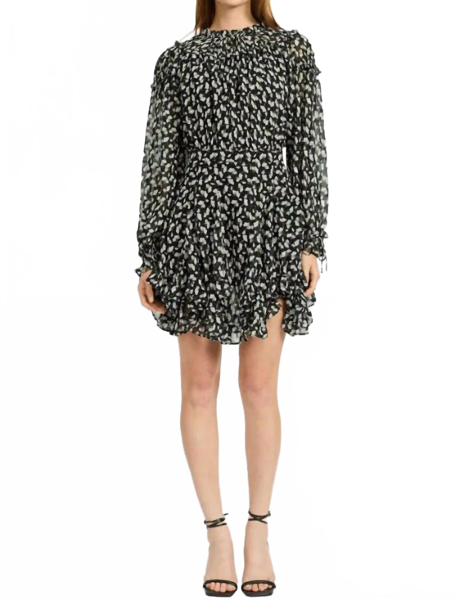 Genevieve Chiffon Mini Dress In Black