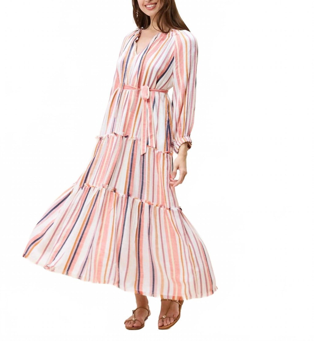 Wisteria Midi Dress In Ivory Multi